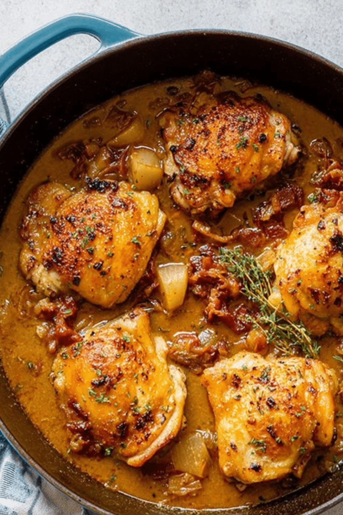 Braised Apple Cider Chicken Thighs