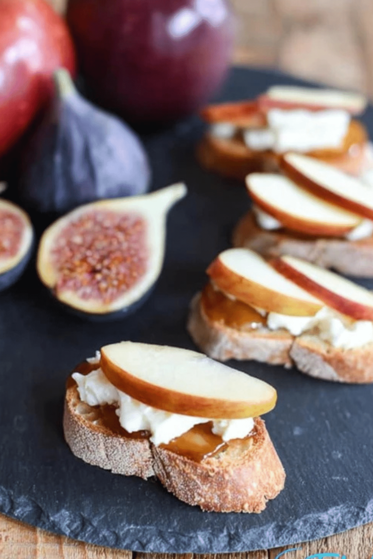 Brie Apple  and Fig Crostini Appetizer