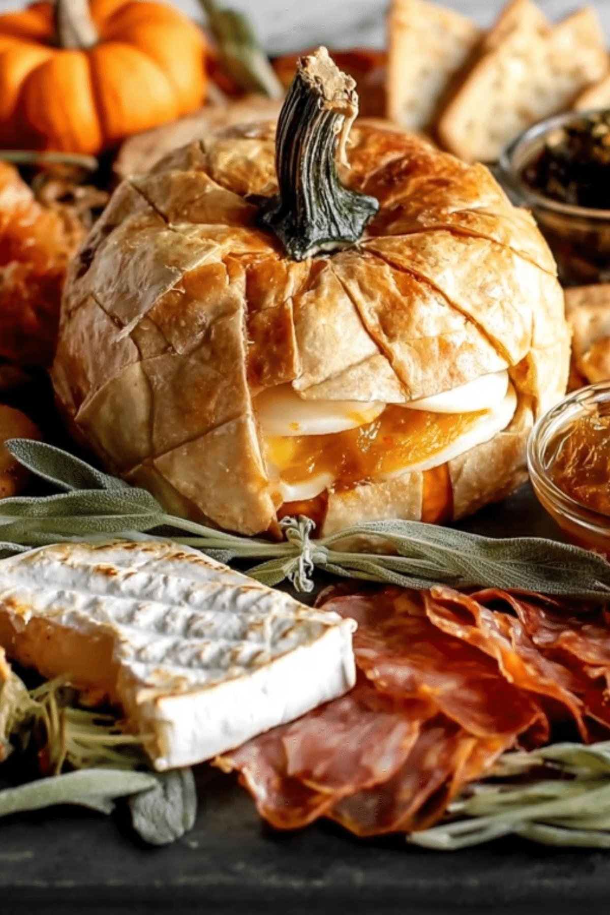 Brie Pumpkin with Spiced Maple Pumpkin Butter