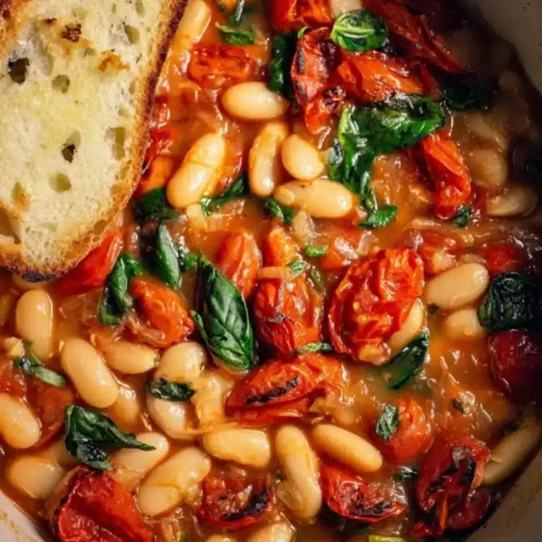 Burst Tomato Basil Butter Beans