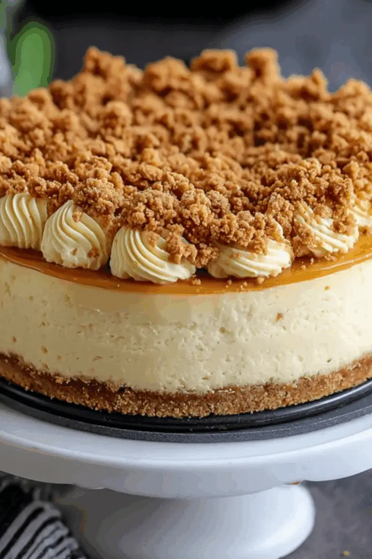 Butterscotch Cheesecake with a Buttery Crumble