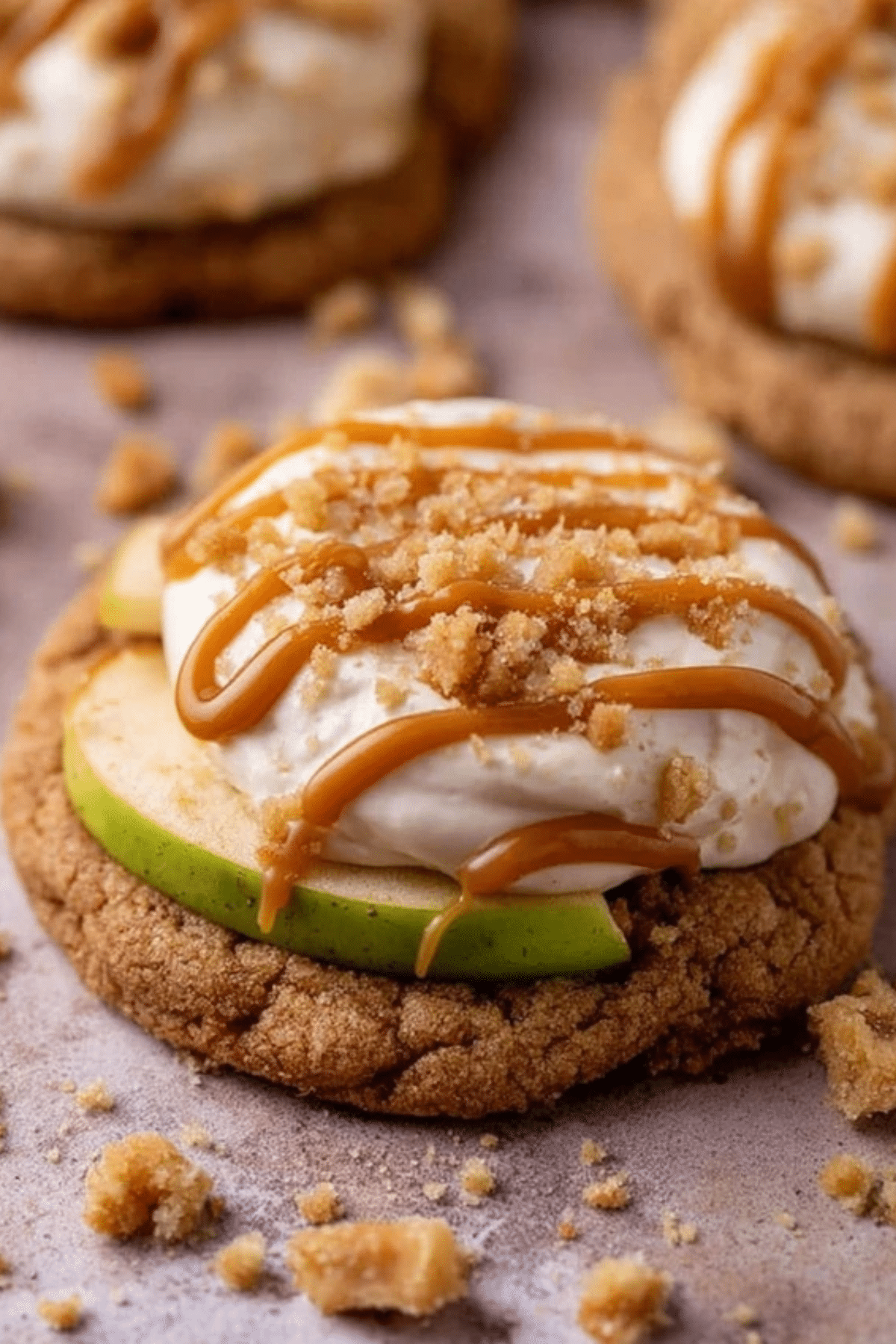 Caramel Crumbl Apple Cookies