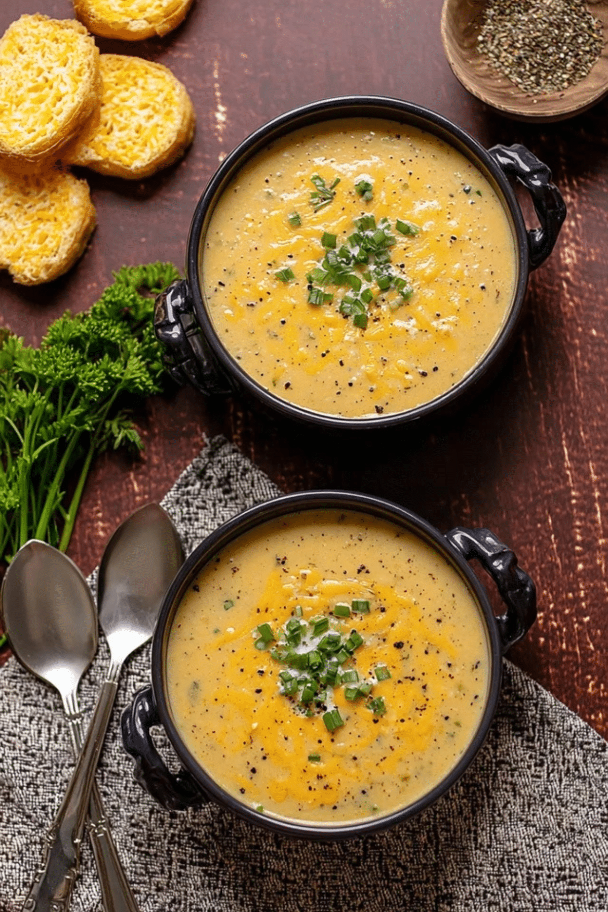 Cheddar Garlic Herb Potato Soup