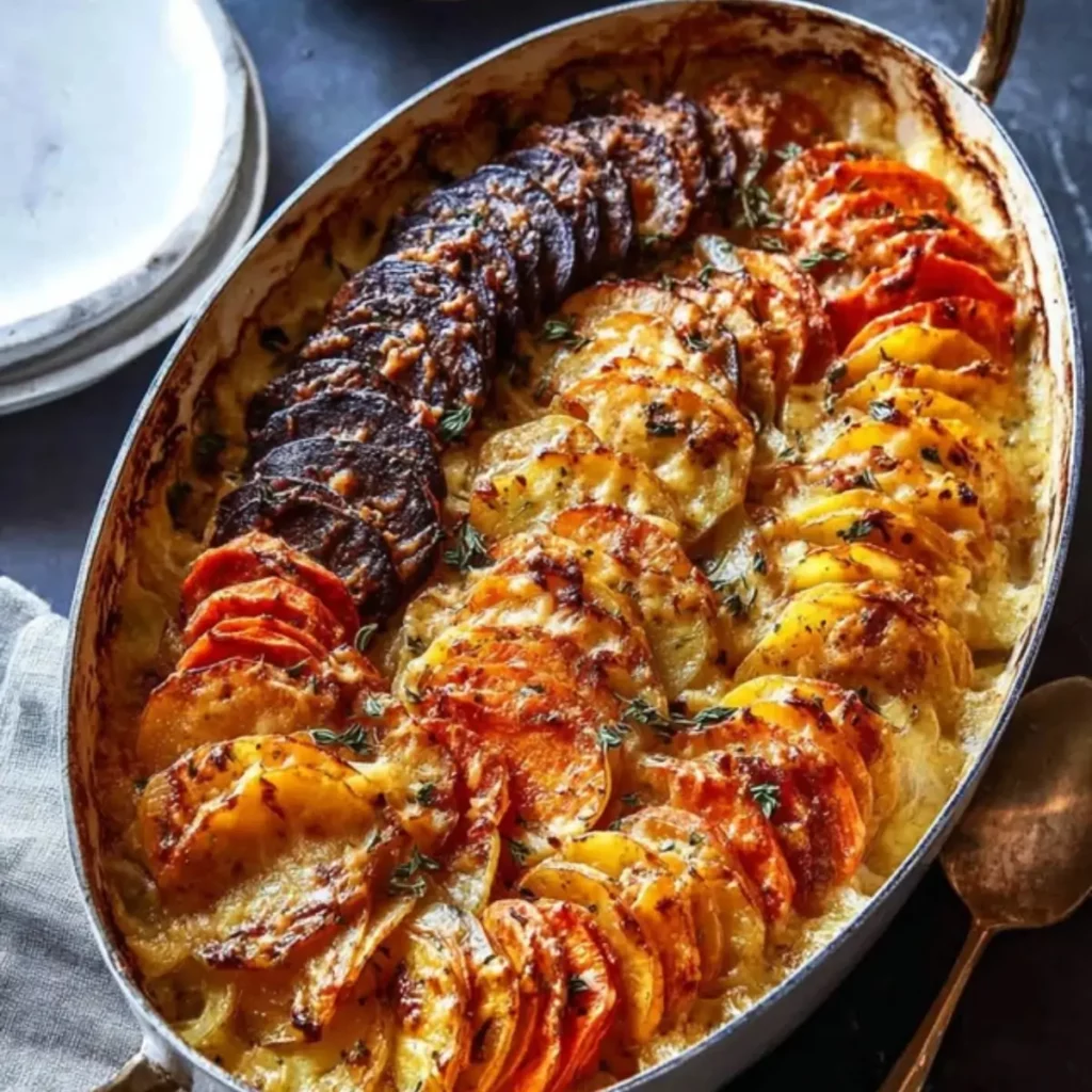 Cheesy Root Vegetable Gratin