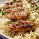Chicken Scampi with Garlic Parmesan Rice