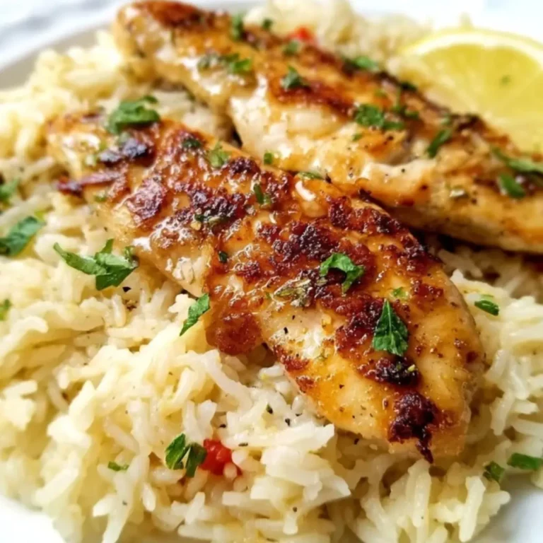 Chicken Scampi with Garlic Parmesan Rice