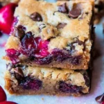 Chocolate Chip Cherry Bars with Brown Sugar
