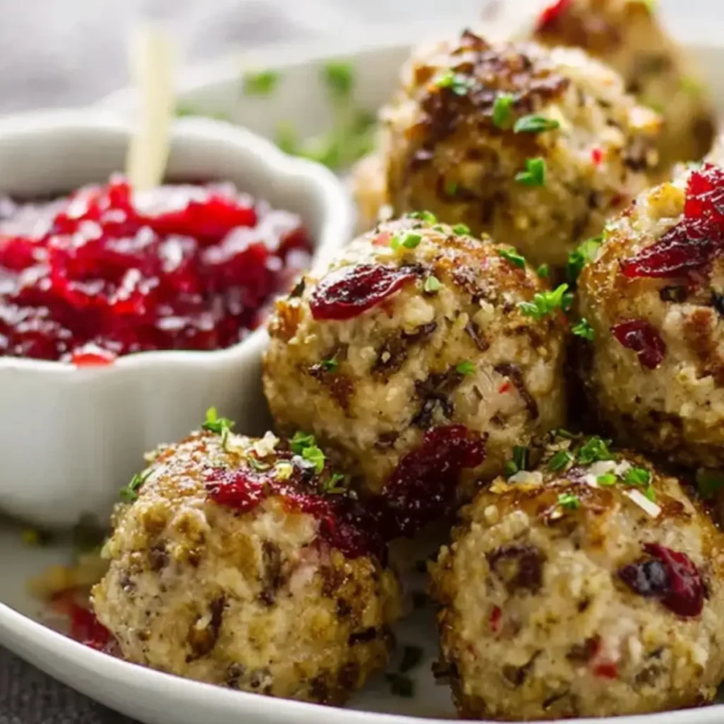 Cranberry Turkey Stuffing Balls