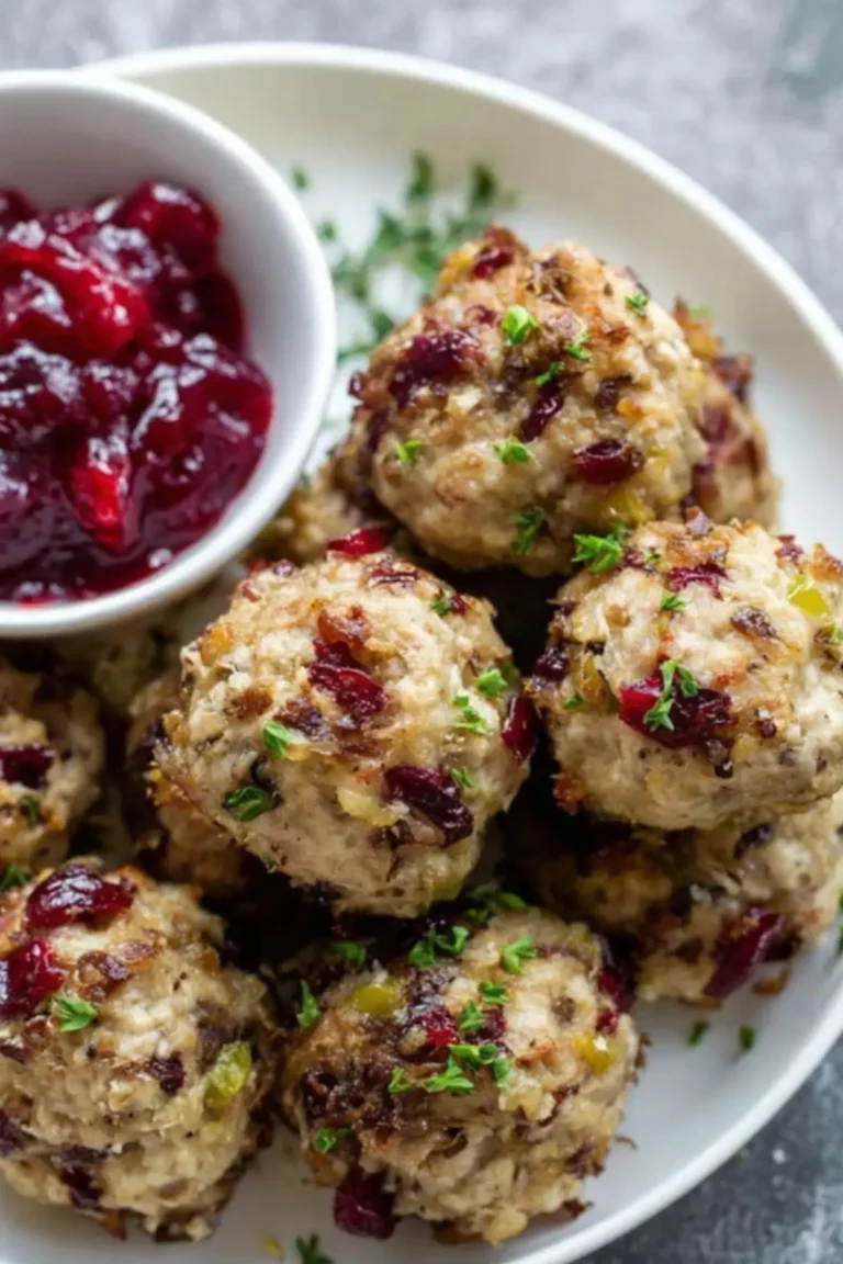 Cranberry Turkey Stuffing Balls