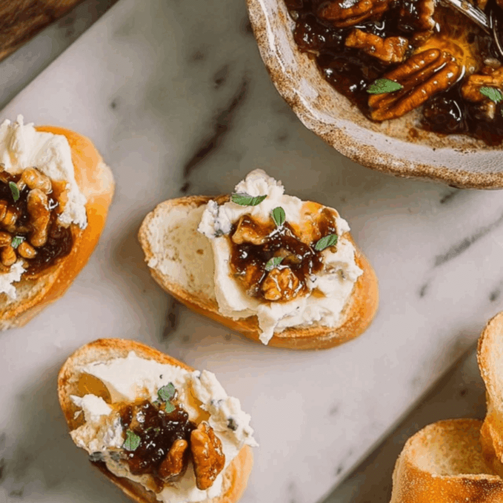 Goat Cheese Appetizer with Fig Jam & Pecans