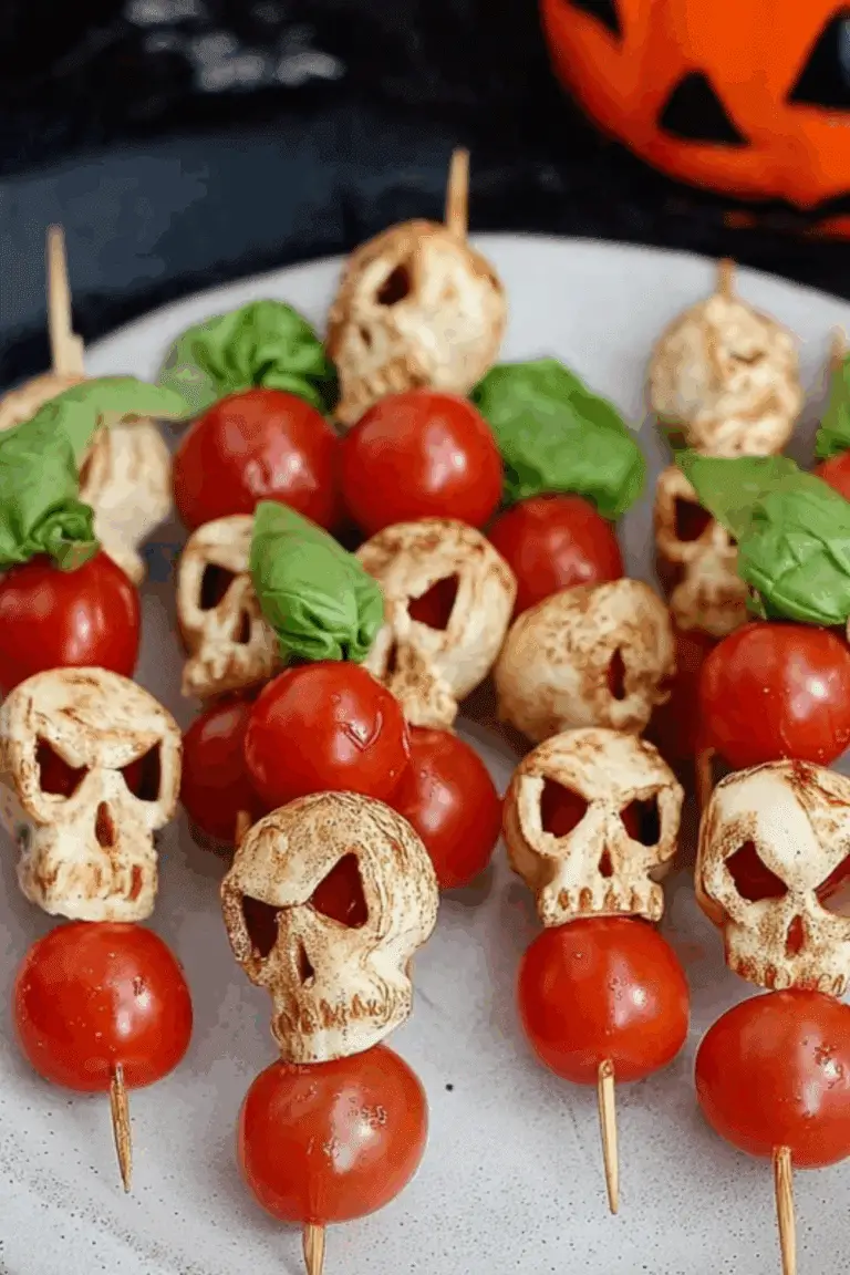 Halloween Caprese Salad Skewers
