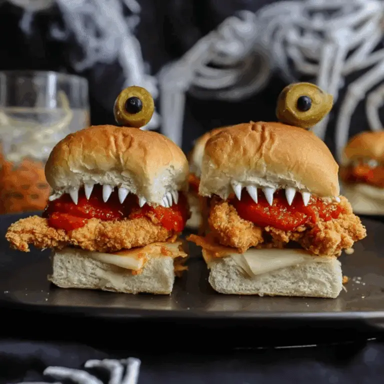 Halloween Chicken Parmesan Sliders