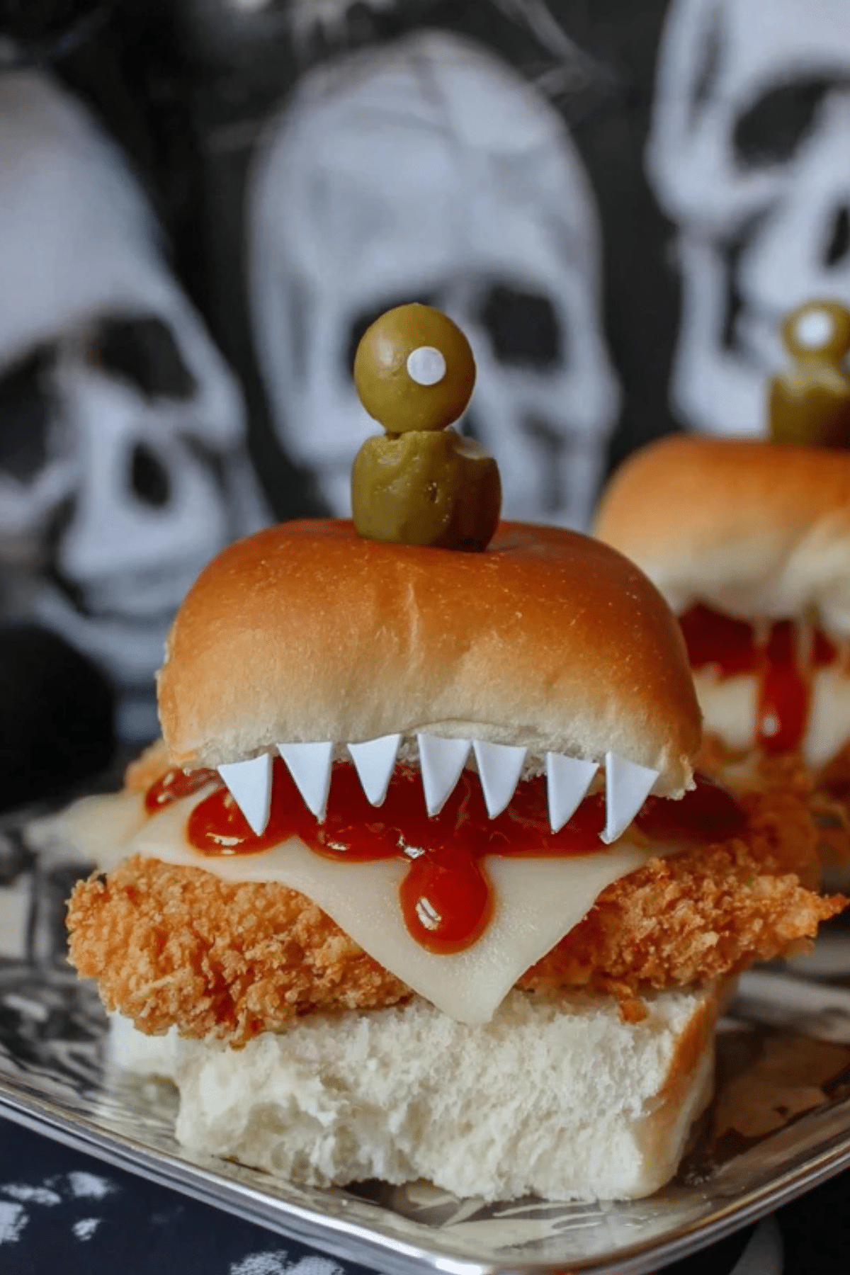 Halloween Chicken Parmesan Sliders