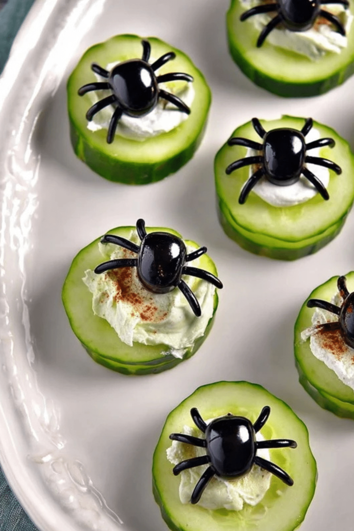 Keto Spider Cucumber Appetizer Bites