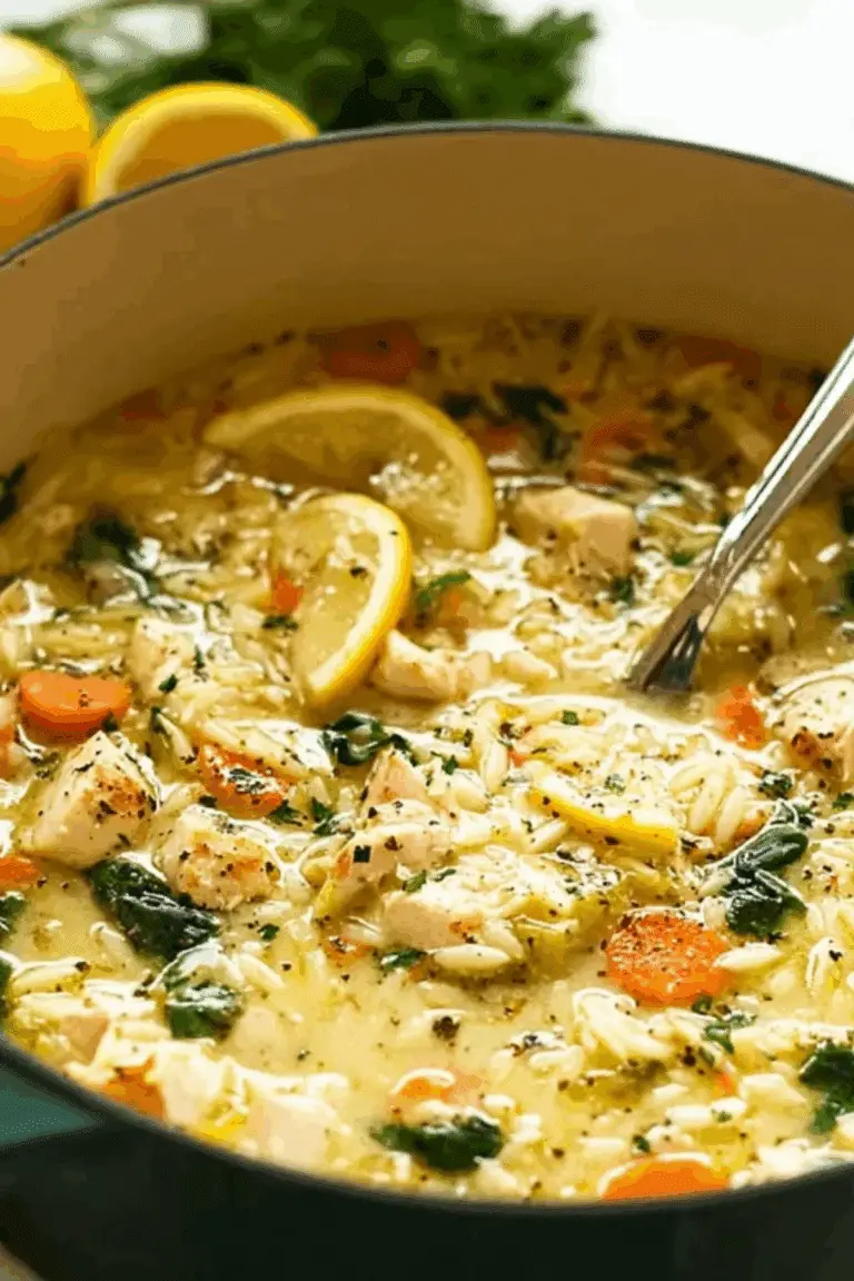 Lemon Chicken Orzo Soup