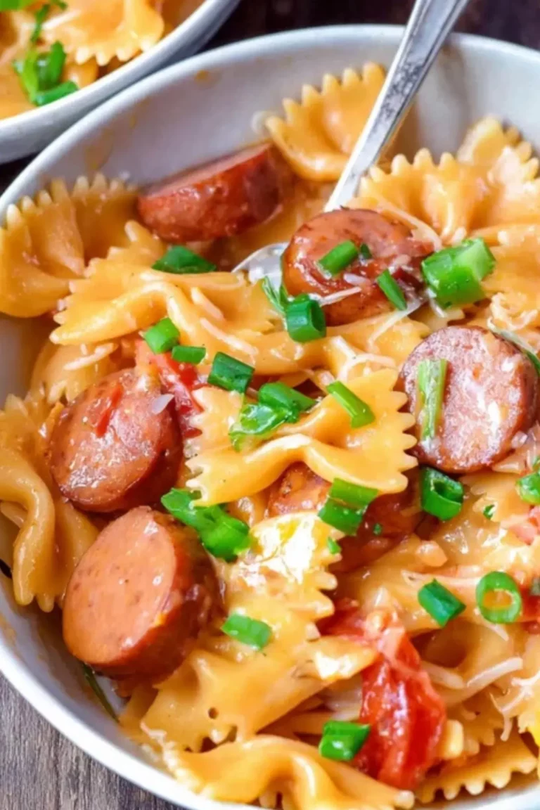 One Pot Cheesy Smoked Sausage Pasta