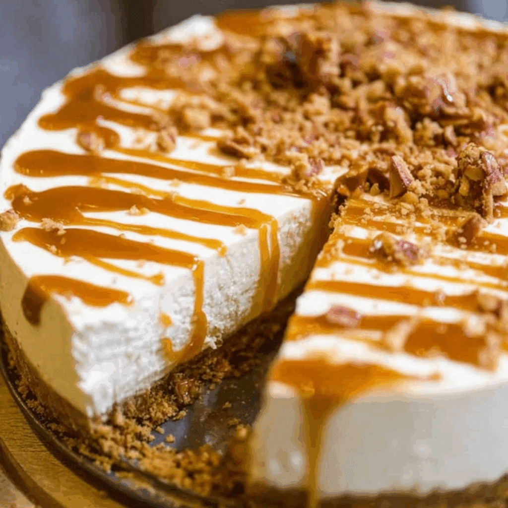 Salted Caramel No Bake Cheesecake