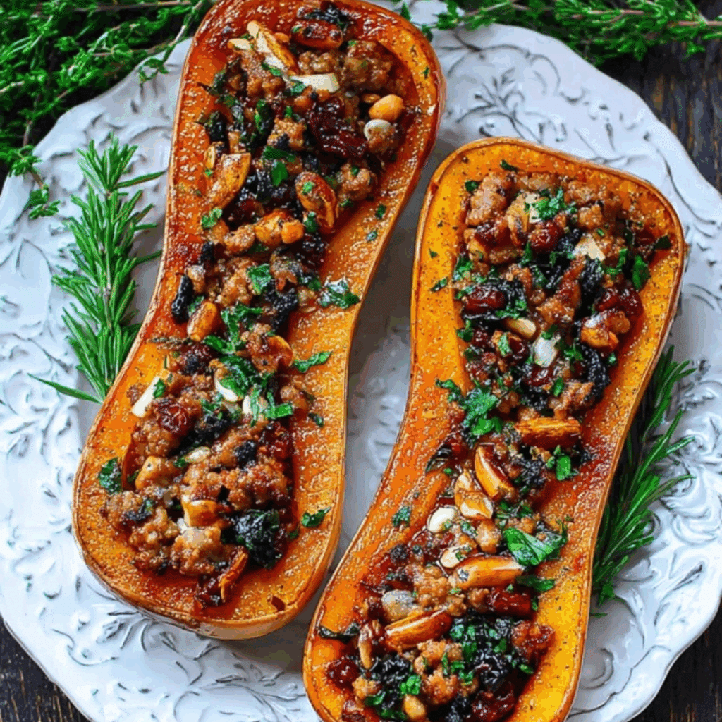 Sausage Stuffed Butternut Squash