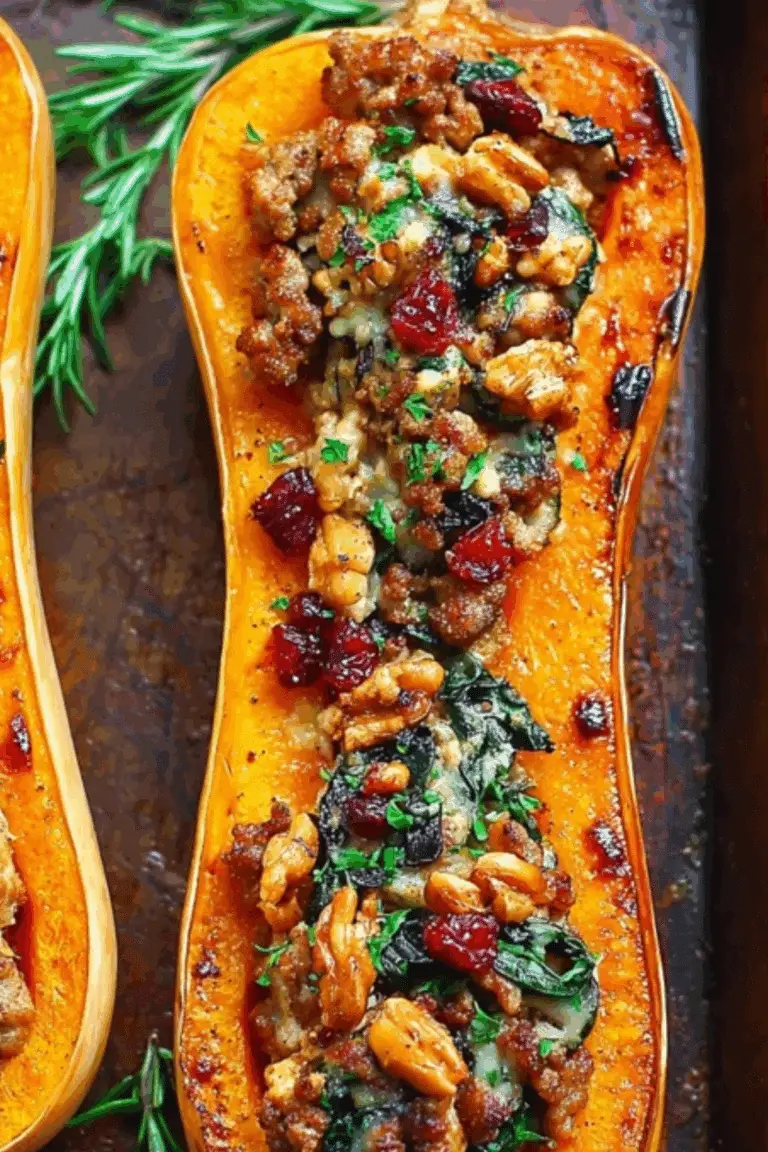 Sausage Stuffed Butternut Squash