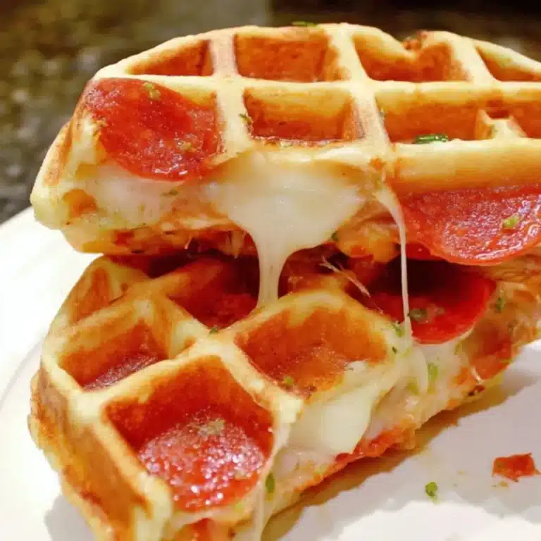 Stuffed Pepperoni Pizza Waffles