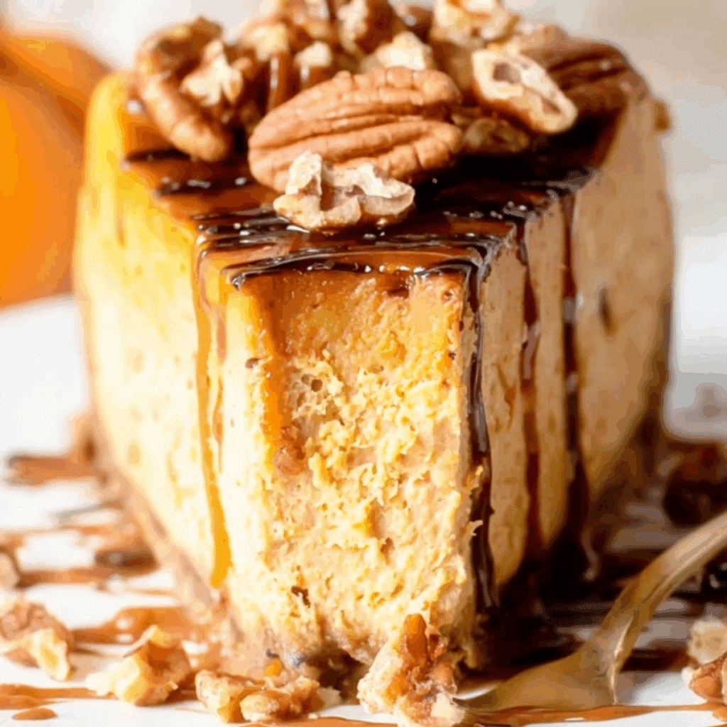 Turtle Pumpkin Cheesecake