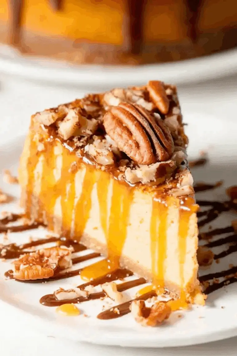 Turtle Pumpkin Cheesecake