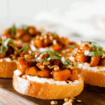 Whipped Goat Cheese Butternut Squash Bruschetta