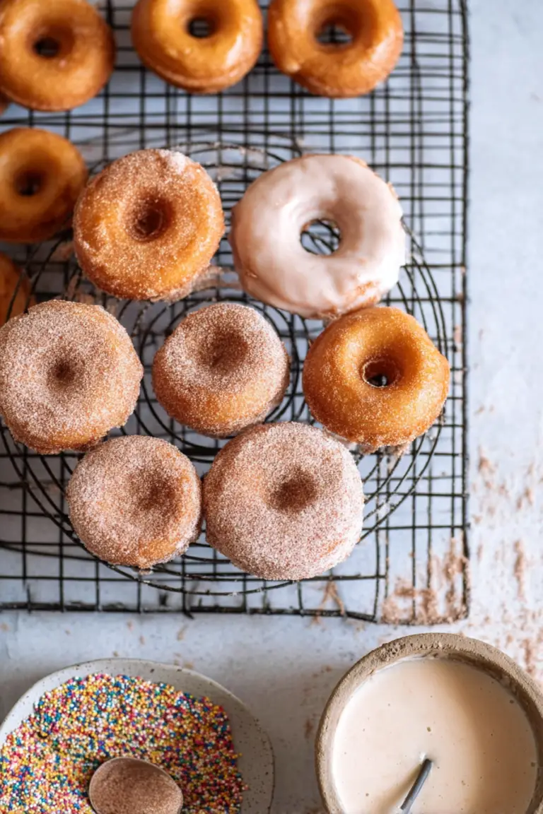 Delicious homemade mini donuts coated in cinnamon sugar on a rustic table with a cup of coffee.